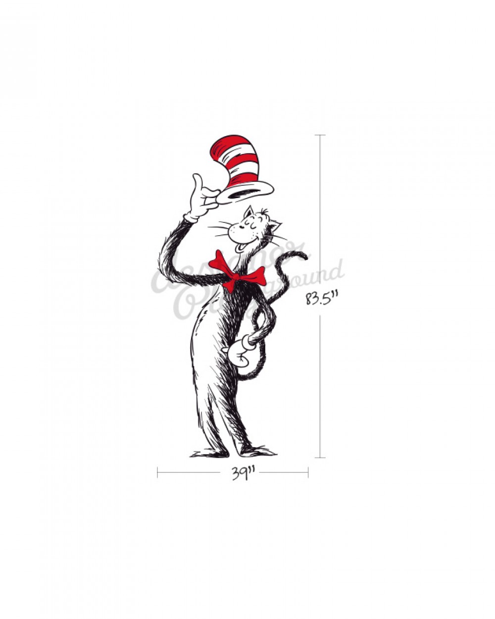Giant Cat In The Hat Holding Hat Dr Seuss Character