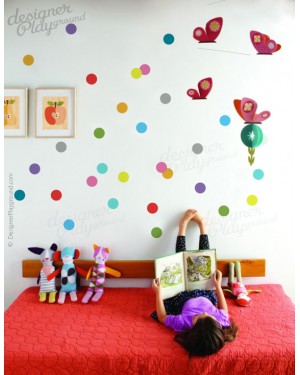 Colourful Polka Dots Wall Decal