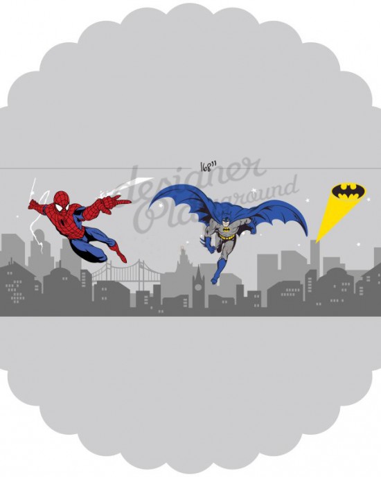Batman Wall decal Super Hero Cityscape Avengers Wall sticker for Kids Room 