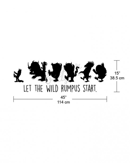 Where The Wild Things Are Quote Vinyl Wall Decal Sticker Wild Rumpus Start MV2 