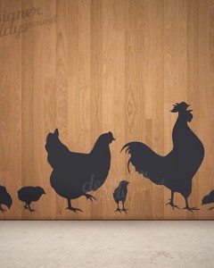 Chicken Family Silhouette