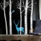 Birch Trees with Deer and Bird