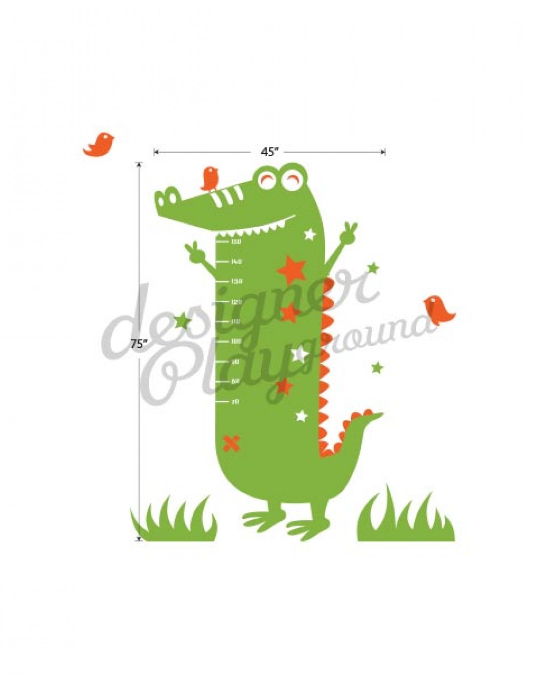 Alligator Growth Chart Wall Decal