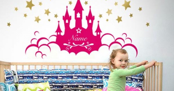 Princess Castle with Name Wall Decal