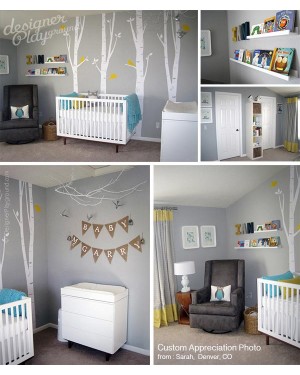 Birch Tree with Cute Birds