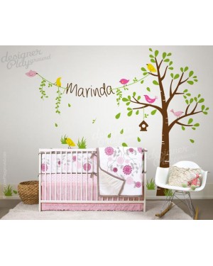 Birdie Tree with Name for Penelope Bedding