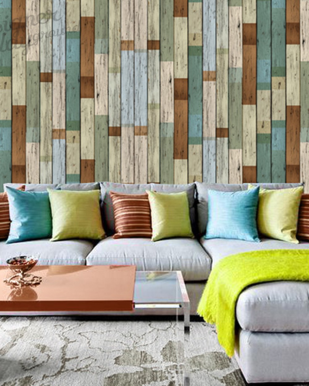 Scrap Wood Wallpaper Peel & Stick Removable